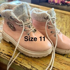 bebe Pink and Gray Kids Boots